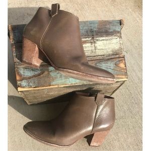 Madewell Billie Boots Dark Brown Zipper Ankle Booties